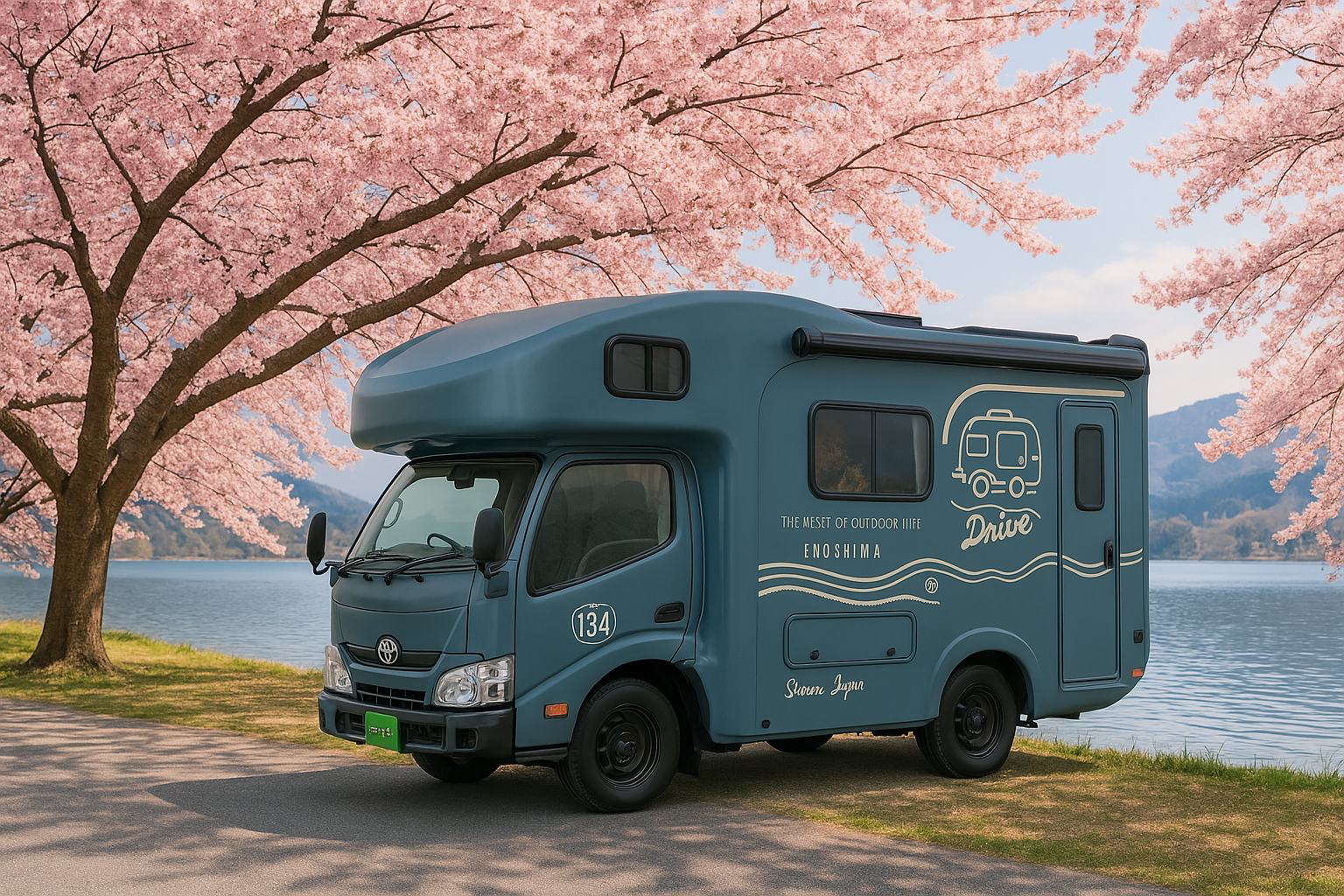 桜満開！春のビワイチ1泊2日キャンピングカーレンタル旅！